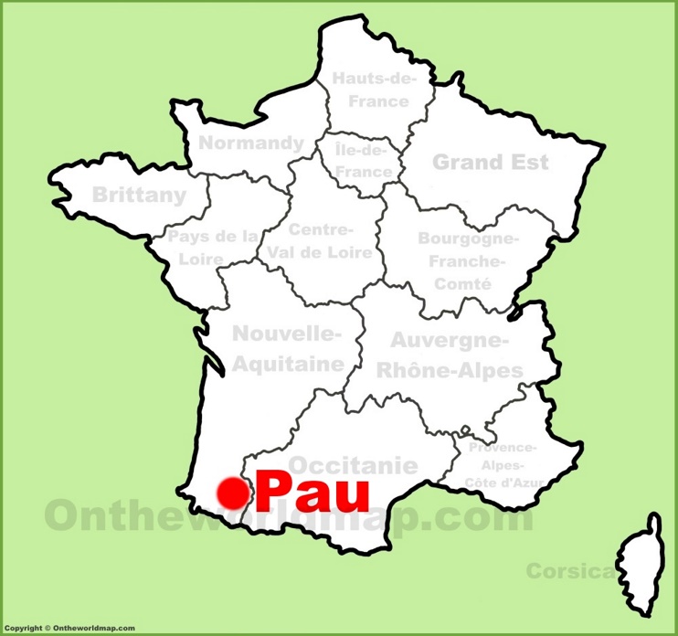 Pau location on the France map