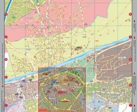 Large detailed tourist map of Perpignan
