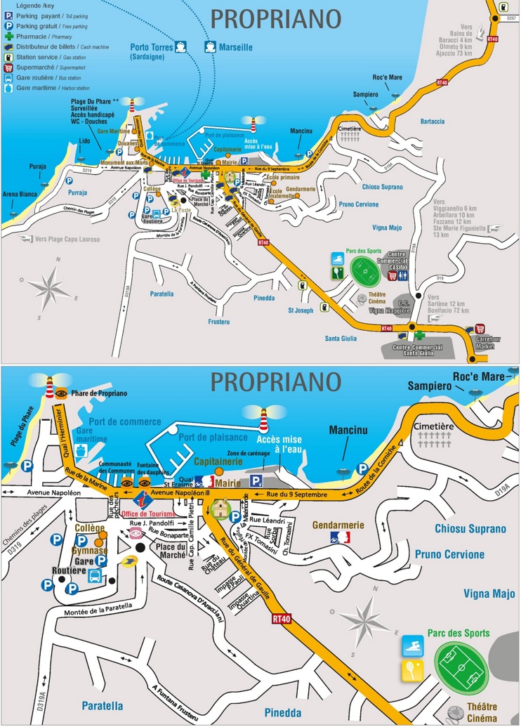 Propriano tourist map