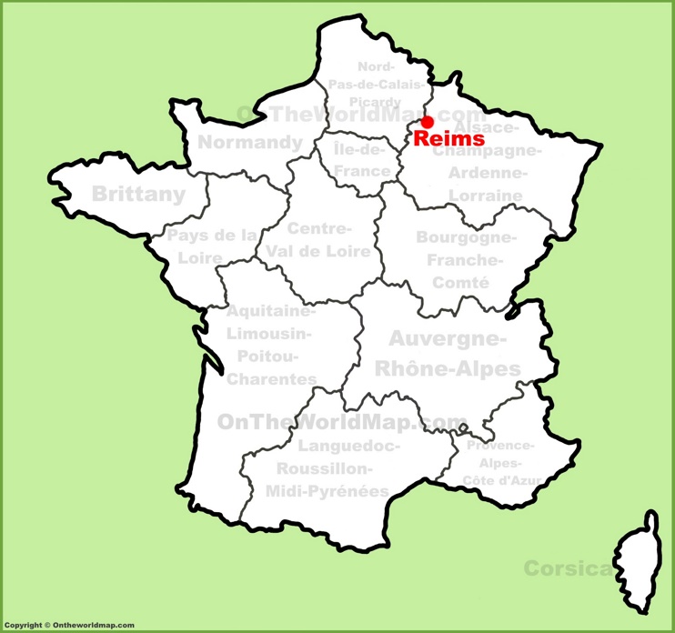Reims location on the France map