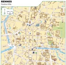 Rennes City Centre map