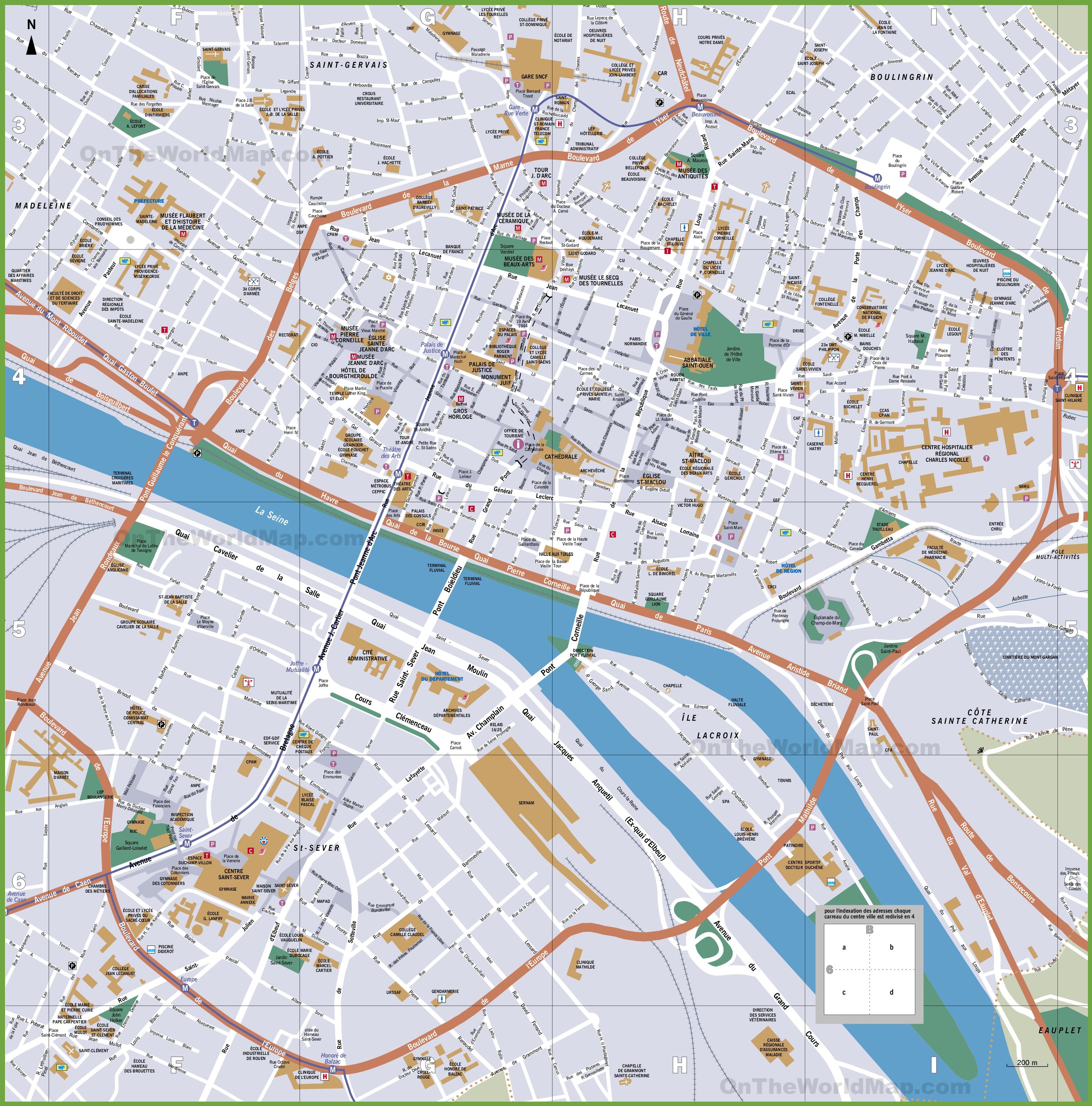 Rouen Tourist Map Rouen Tourist Map