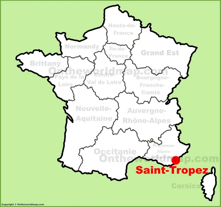 Saint-Tropez location on the France map