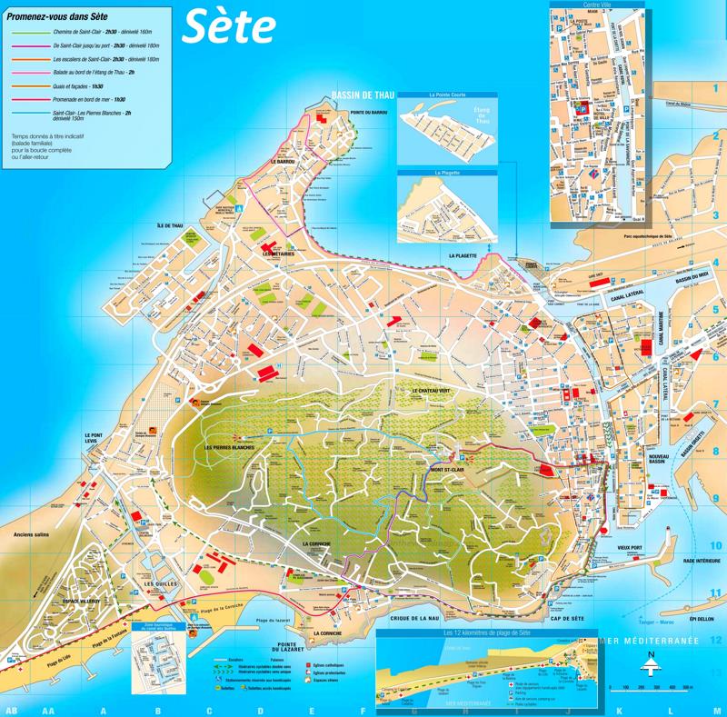Sète Tourist Map