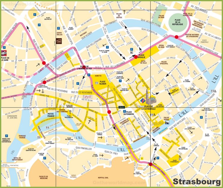 Tourist map of Strasbourg City Centre