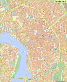 Detailed map of Toulouse City Centre