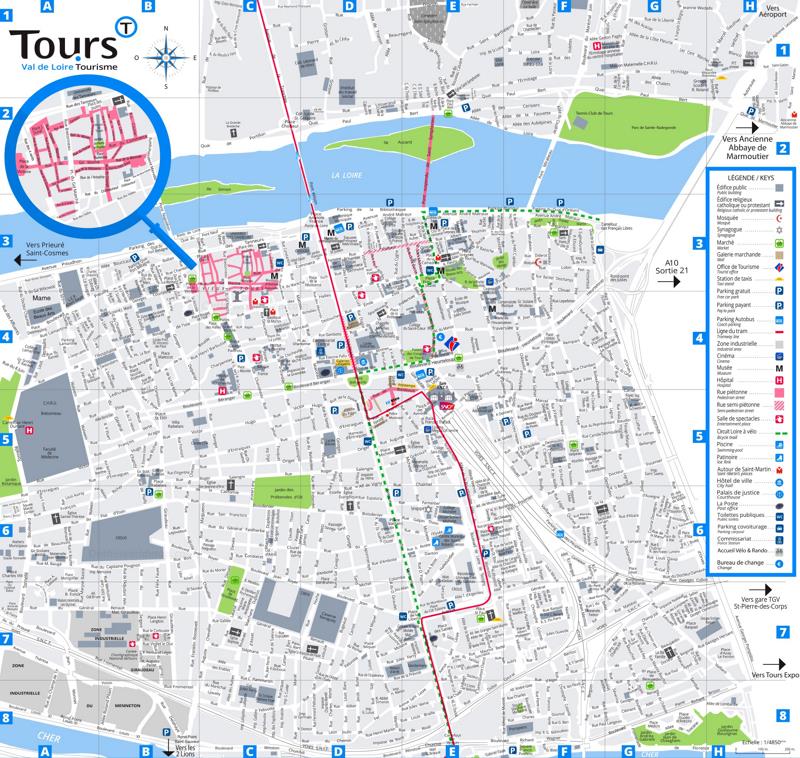 Tours Map France Maps Of Tours Tours Map France Maps Of Tours