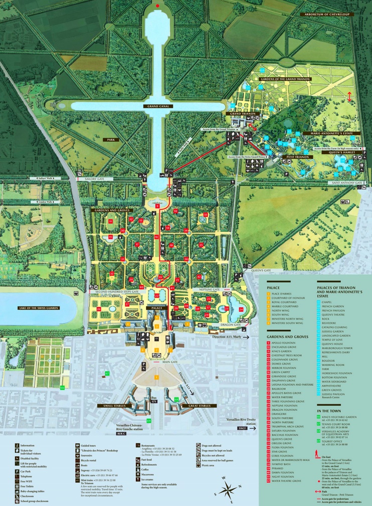 Palace of Versailles tourist map