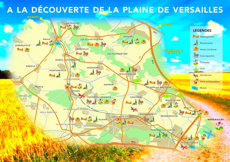 Versailles area tourist map