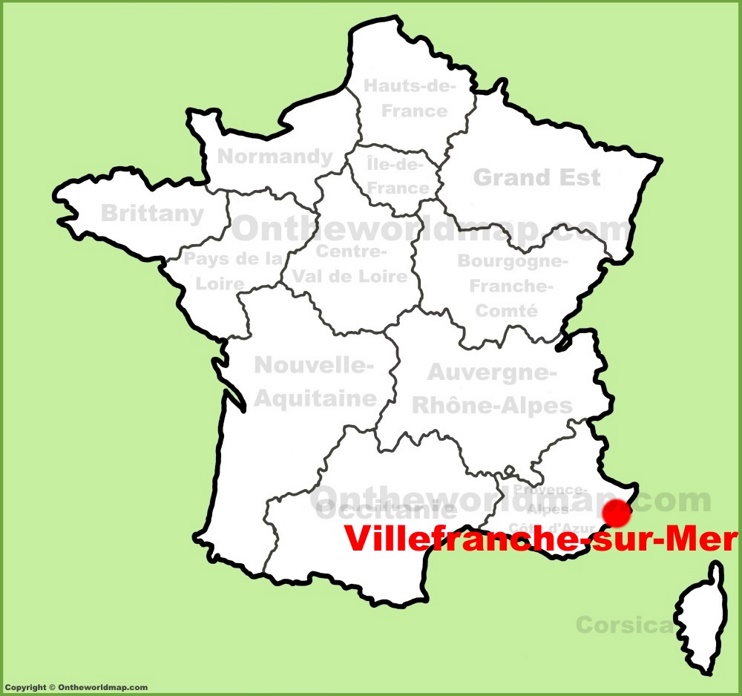 Villefranche-sur-Mer location on the France map