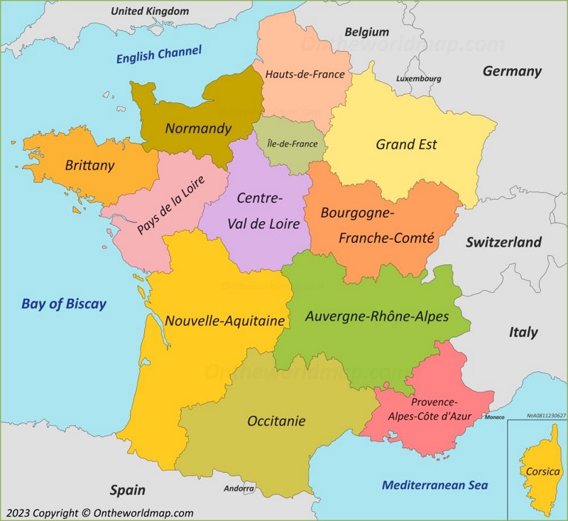 France regions map