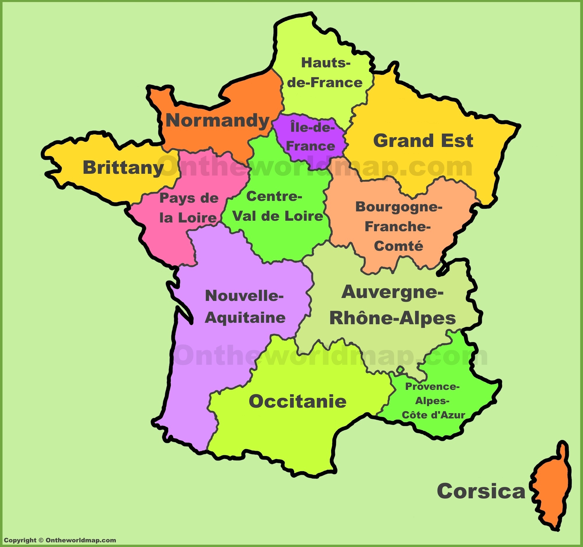 26 Regions Of France On A Map - Online Map Around The World