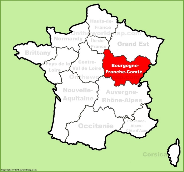 Bourgogne-Franche-Comté location on the France map