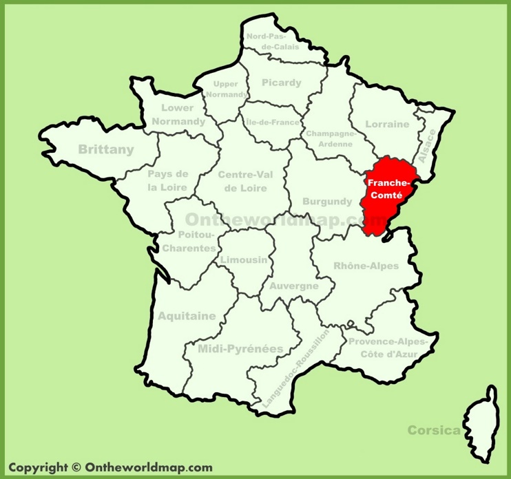 Franche-Comté location on the France map