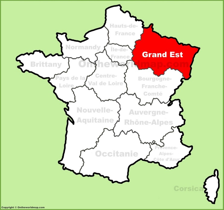 Grand Est location on the France map