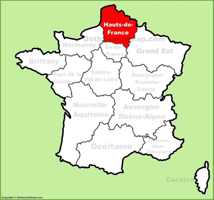 Hauts-de-France location on the France map