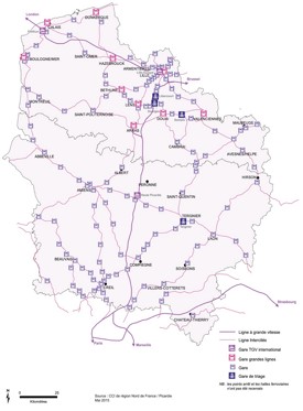 Hauts-de-France rail map