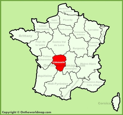Limousin Location Map