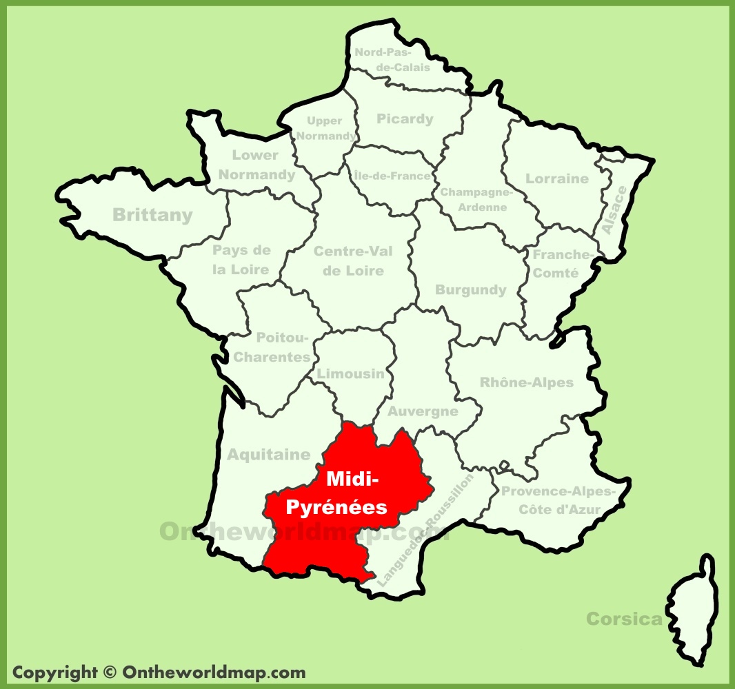Map Of Midi Pyrenees Region France Park Houston Map