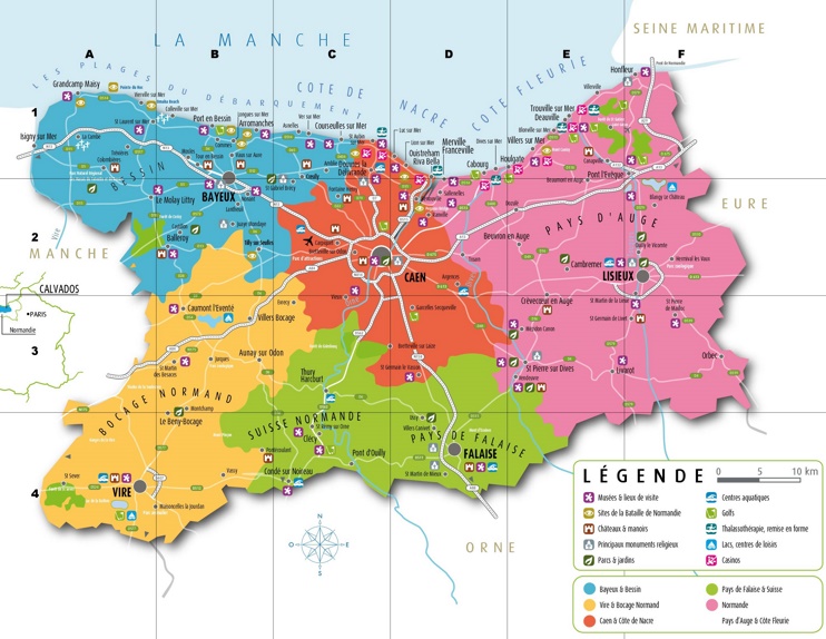 Calvados tourist map