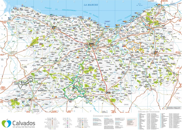 Large detailed map of Calvados
