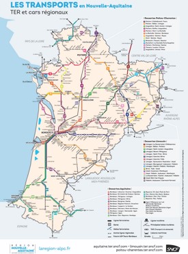 Nouvelle-Aquitaine rail map