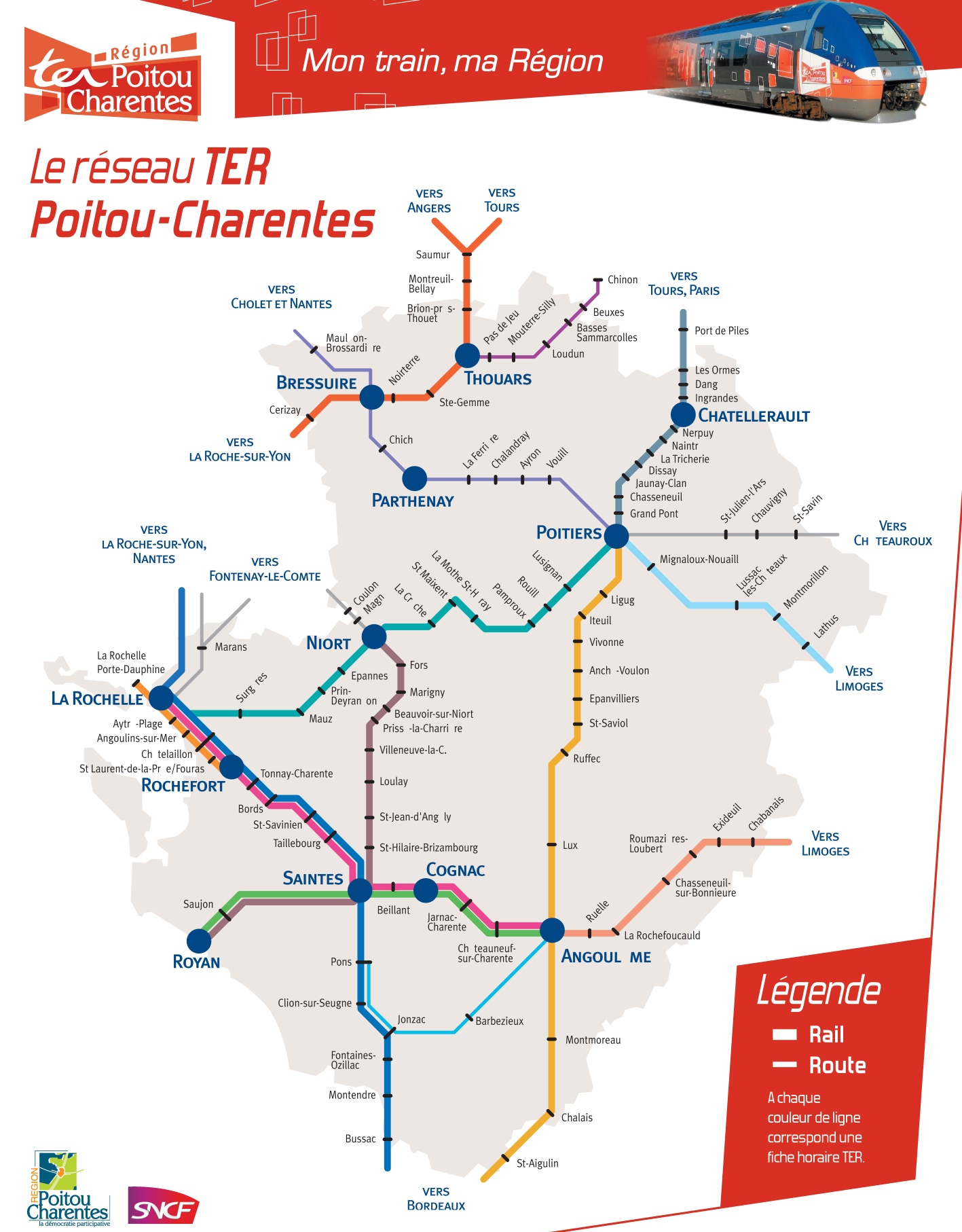 Poitou Charentes Rail Map