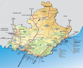 Provence-Alpes-Côte d'Azur rail map