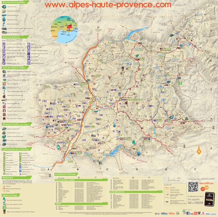 Alpes-de-Haute-Provence tourist map