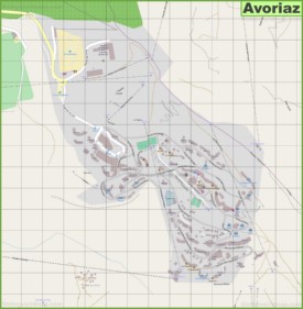 Large detailed map of Avoriaz