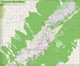 Large detailed map of Chamonix
