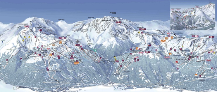 La Plagne and Les Arcs ski map