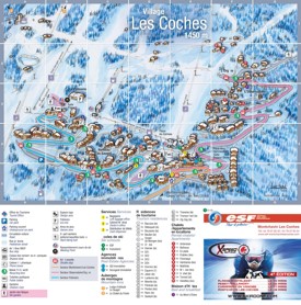 Les Coches ski map