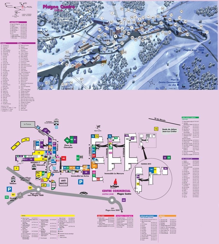 Plagne Centre map