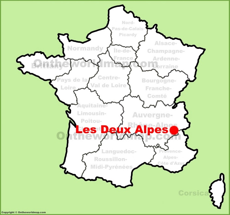 Les Deux Alpes location on the France map