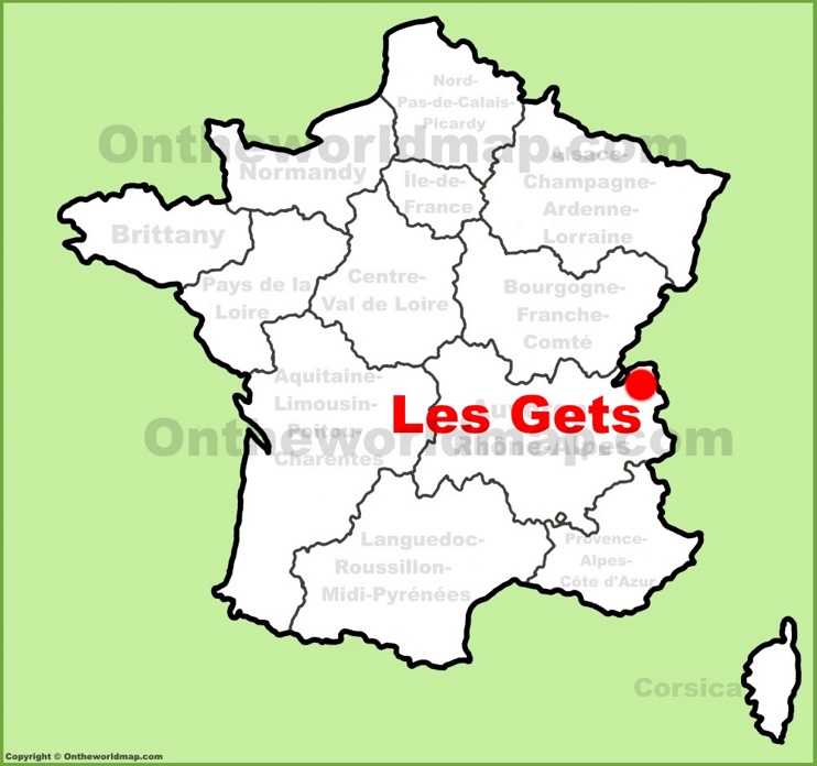 Les Gets location on the France map