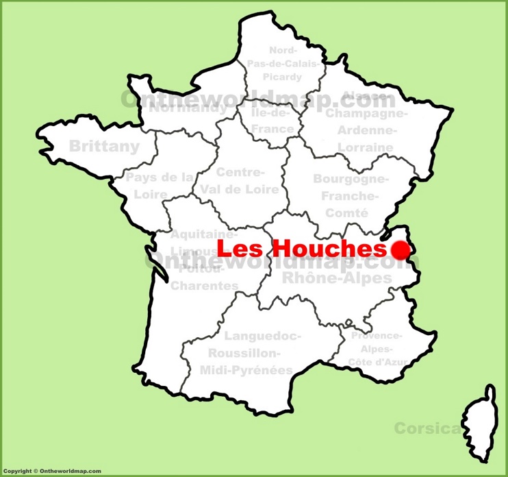 Les Houches location on the France map