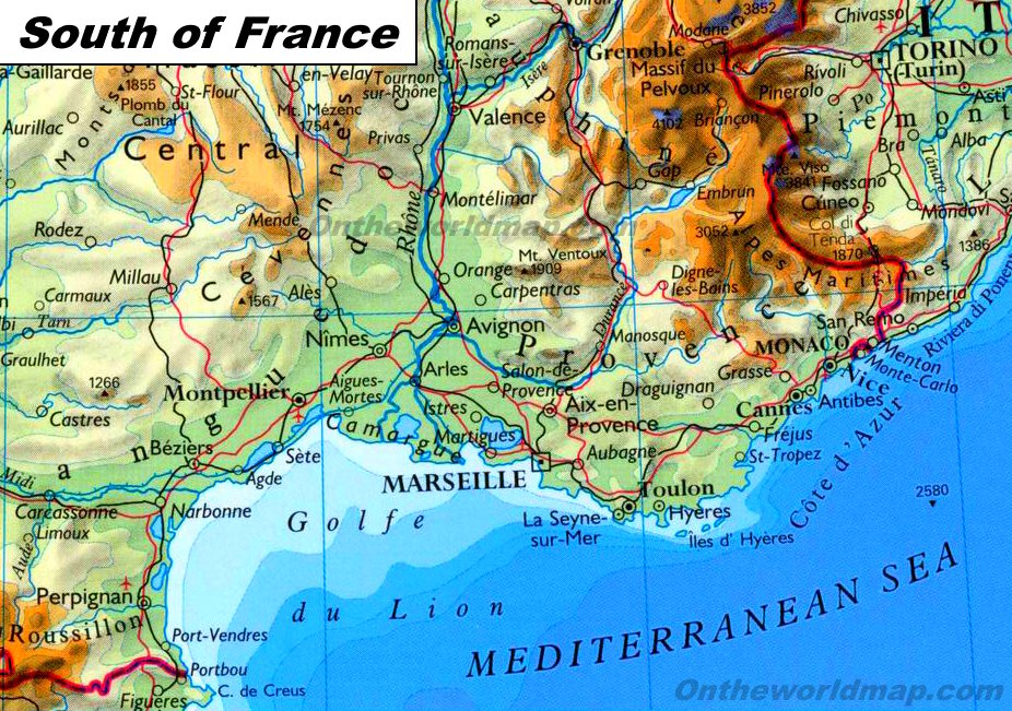 34 Map Of The South Of France - Maps Database Source