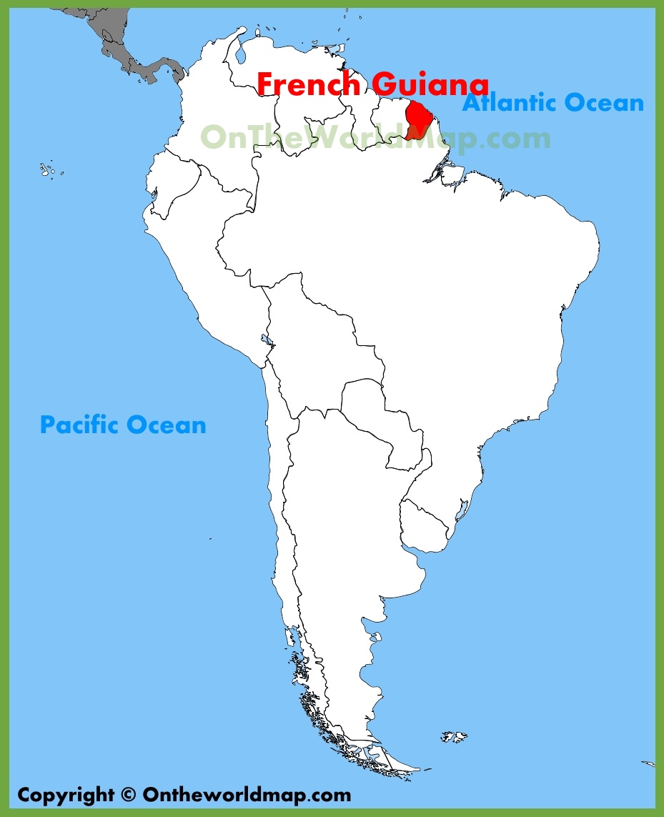 french guiana on world map French Guiana Location On The South America Map french guiana on world map