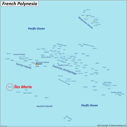 Îles Maria Location Map