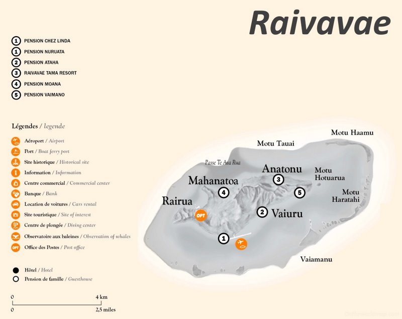 Raivavae Tourist Map