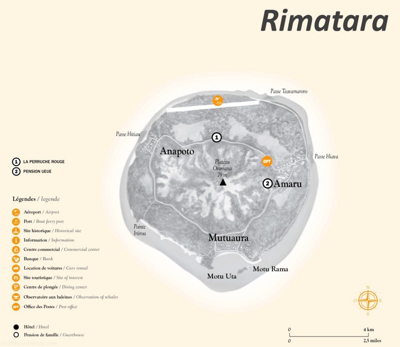 Rimatara Tourist Map
