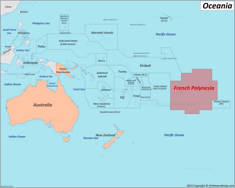 French Polynesia Location On The Oceania Map