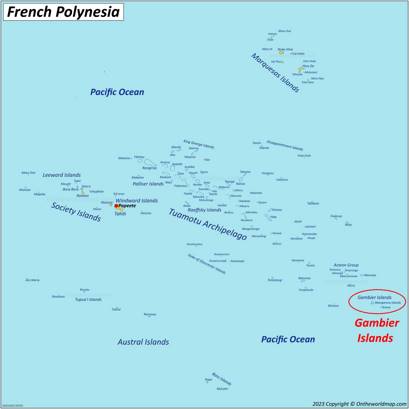 Gambier Islands Location Map