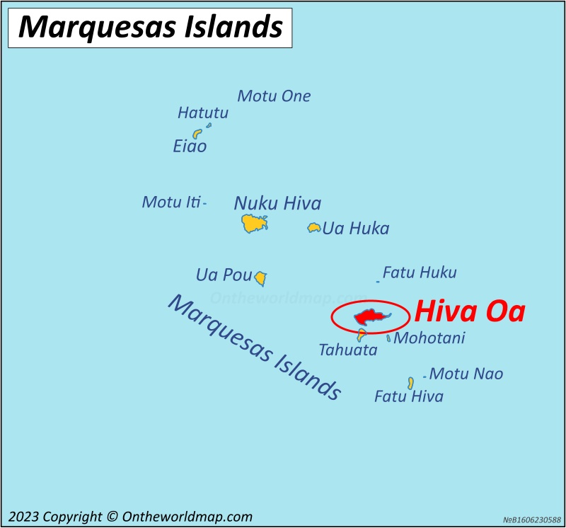 Hiva Oa Location On The Marquesas Islands