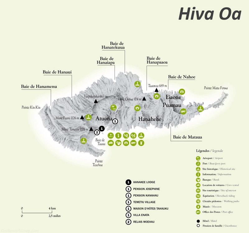 Hiva Oa Tourist Map