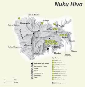 Nuku Hiva Tourist Map