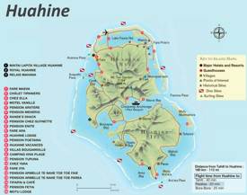 Huahine Hotels And Attractions Map