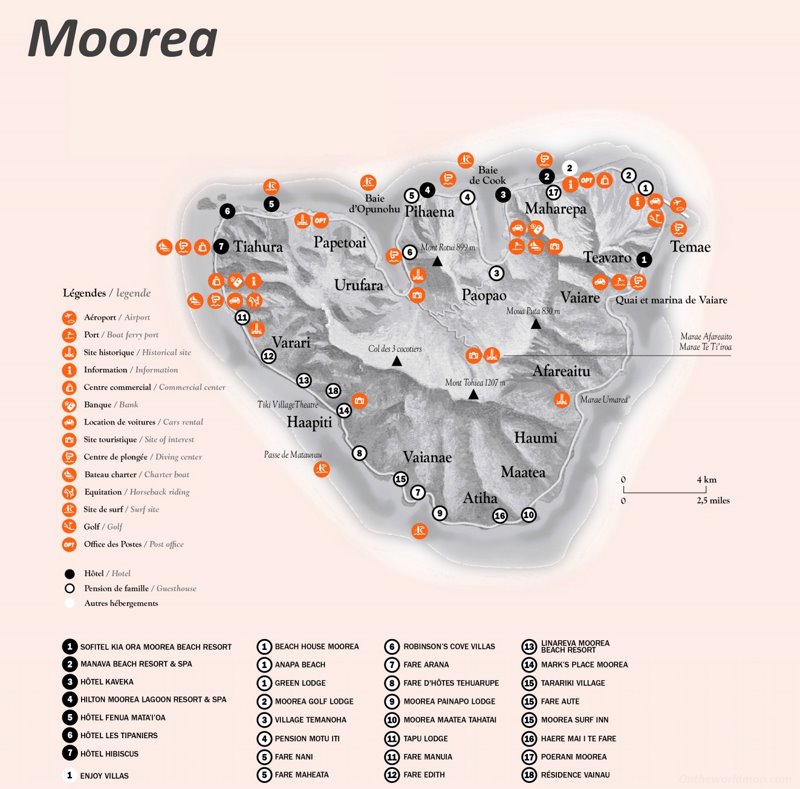 Moorea Tourist Map