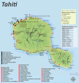 Tahiti Hotels And Attractions Map